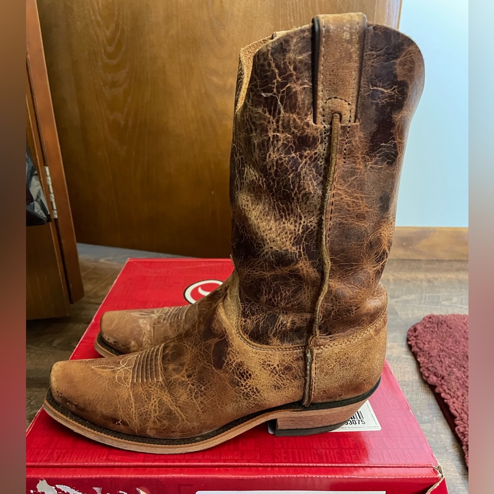 Justin Boots Men’s 10 D BR733 Bent Rail Shawnee Soft Distressed Leather Made USA